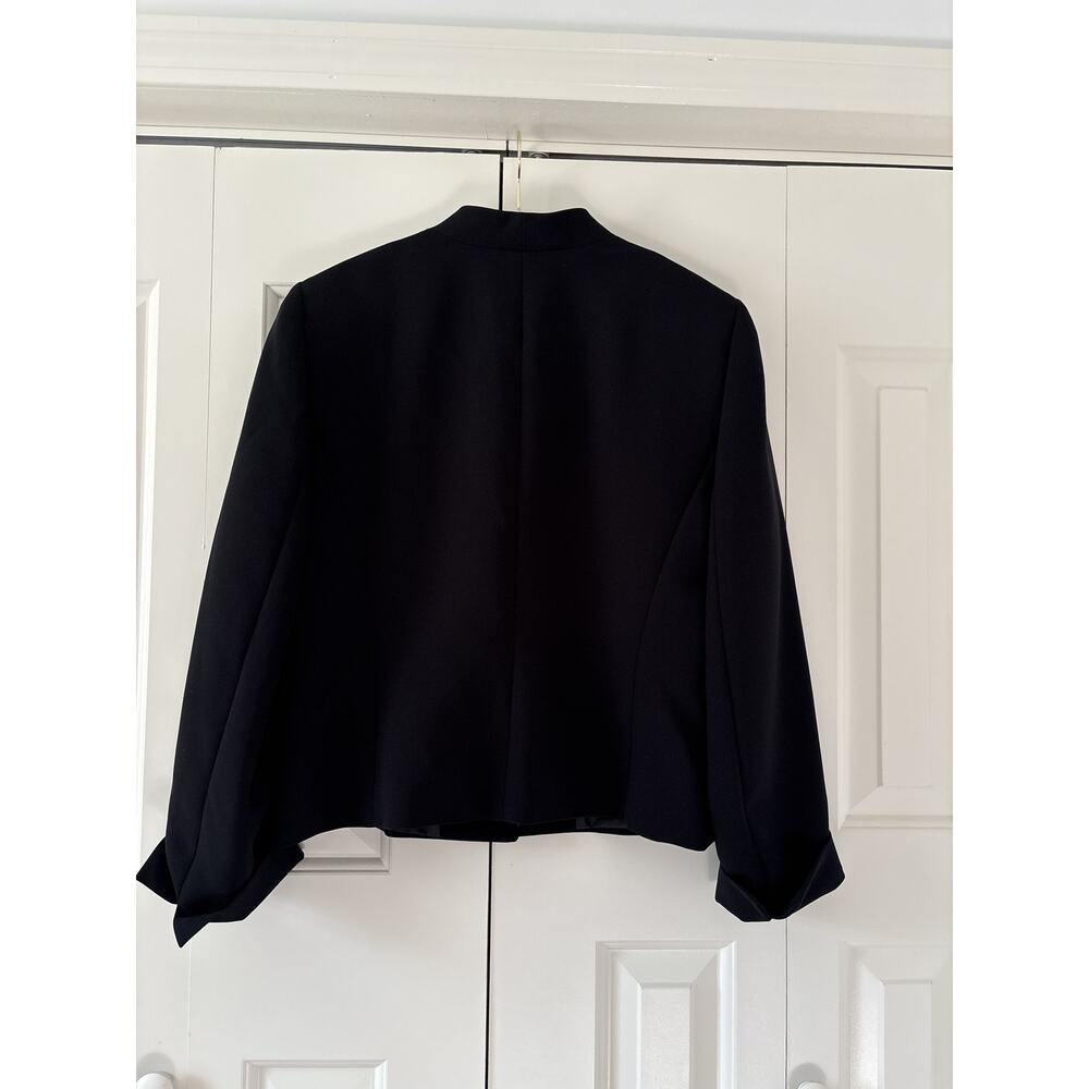 Tahari Black Beaded Lapel Blazer Size 14 - Picture 9 of 11